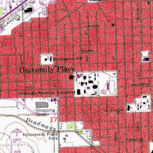 Topographic Map of Olin Hall of Science, NE