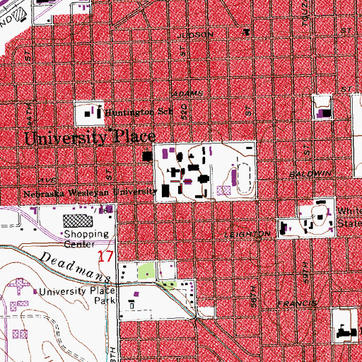 Topographic Map of Cochrane-Woods Library, NE