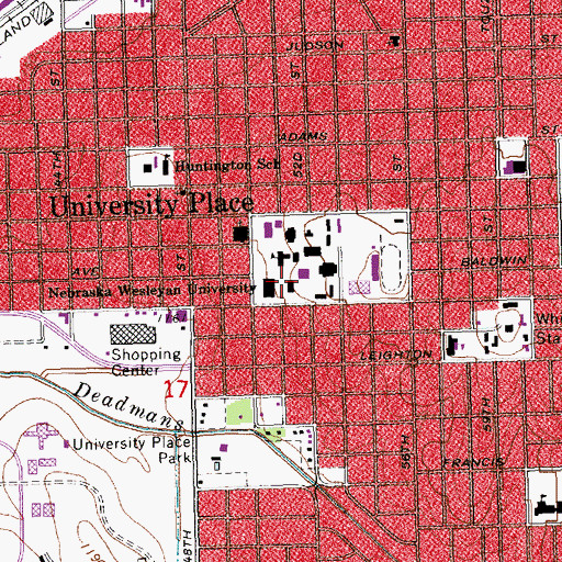 Topographic Map of Elder Memorial Speech and Theatre Center, NE