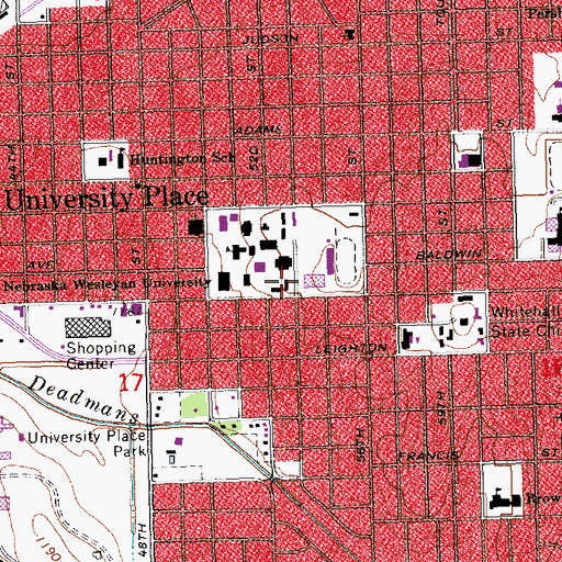 Topographic Map of Burt Hall, NE