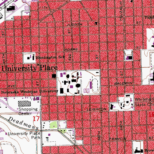 Topographic Map of Pioneer Hall, NE