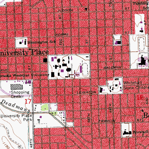 Topographic Map of George A Knight Field House, NE