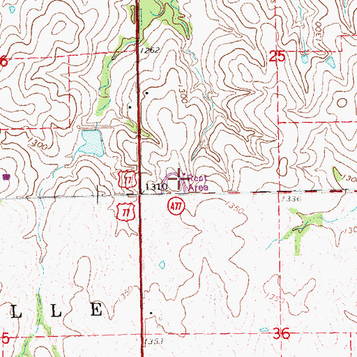 Topographic Map of 1776 Bicentennial Prairie Marker Historical Marker, NE