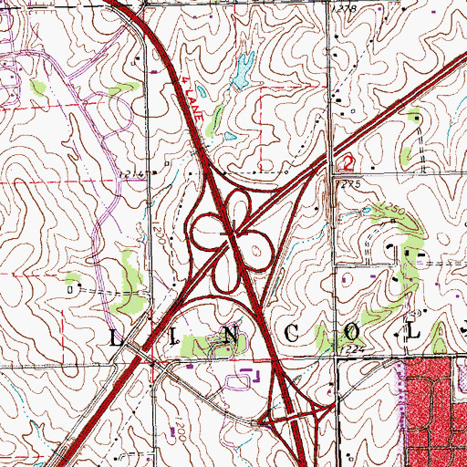 Topographic Map of Interchange 401, NE