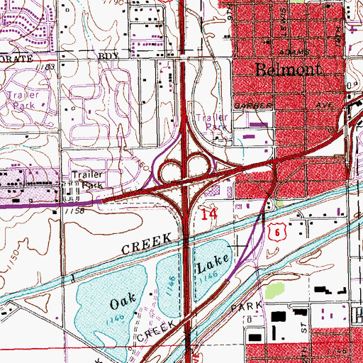 Topographic Map of Interchange 2, NE