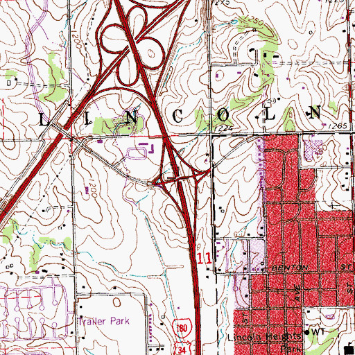Topographic Map of Interchange 1, NE