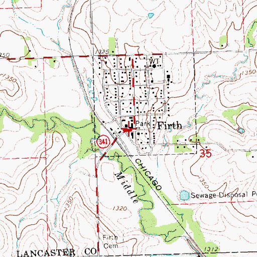 Topographic Map of Firth Post Office, NE
