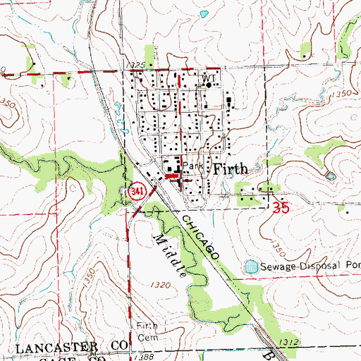 Topographic Map of Reformed Church of Firth, NE
