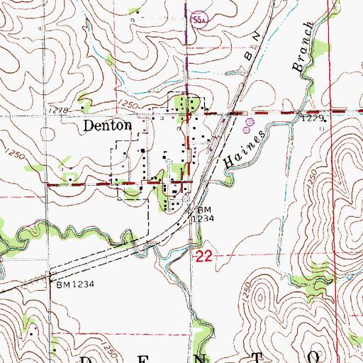 Topographic Map of Denton United Methodist Church, NE