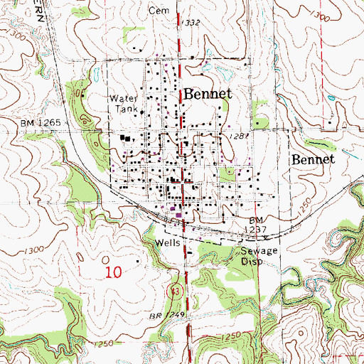 Topographic Map of Bennet Community Church, NE