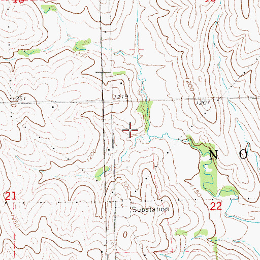 Topographic Map of Township of North Bluff, NE