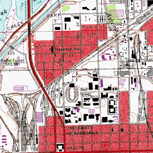 Topographic Map of Stadium Office Building, NE
