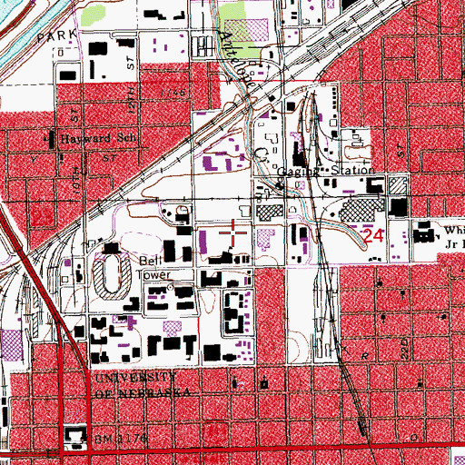 Topographic Map of Womens Softball Field, NE
