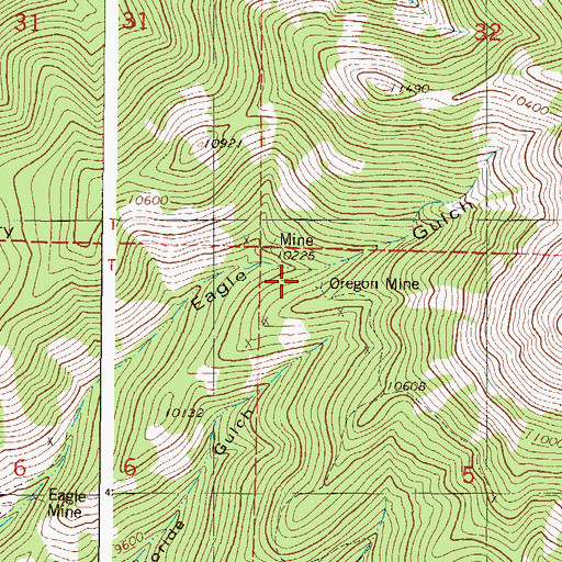 Topographic Map of Oregon Tunnel, CO
