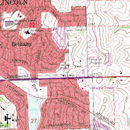 Topographic Map of Herbert Park, NE
