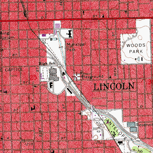 Topographic Map of American Legion Park, NE