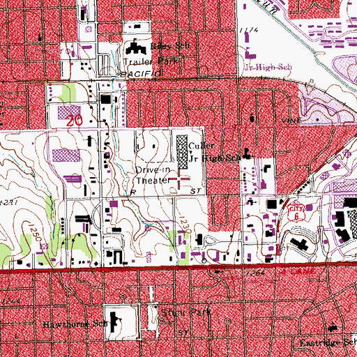 Topographic Map of Culler Junior High Lot Park, NE