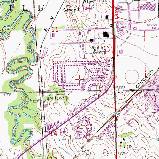 Topographic Map of Filbert Park, NE