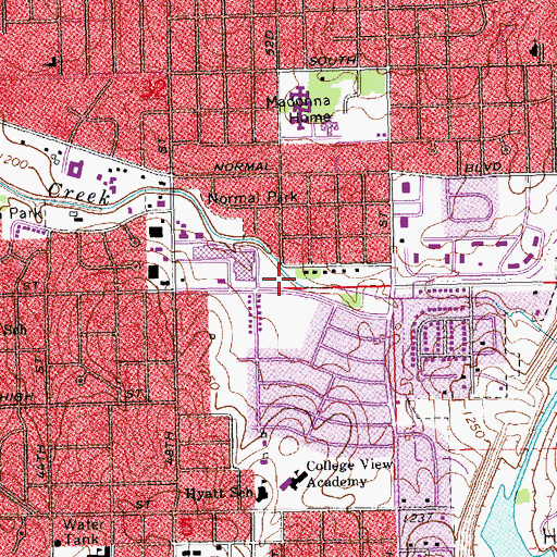 Topographic Map of Pansing Park, NE