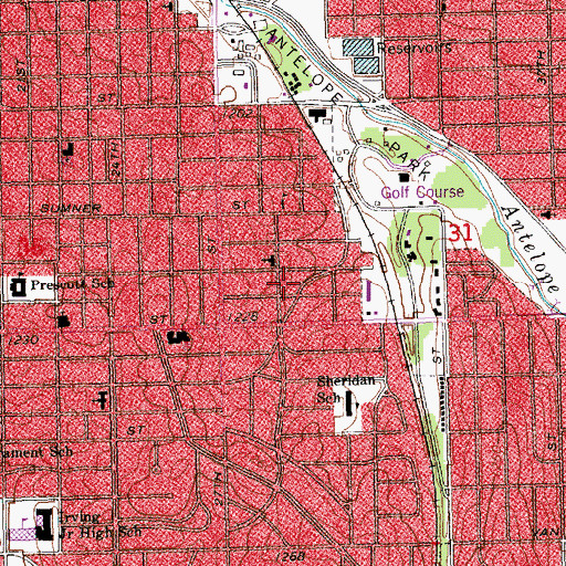 Topographic Map of Pocras Park, NE