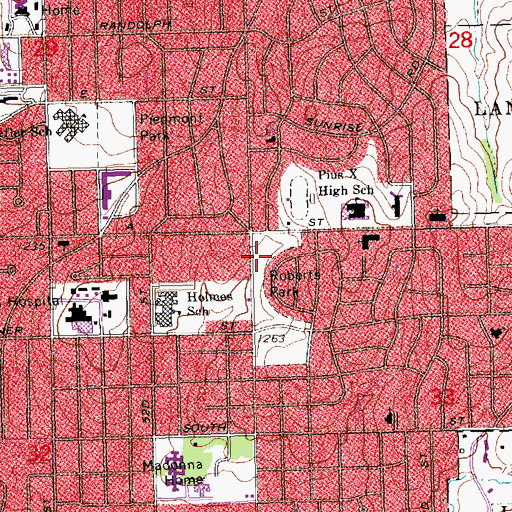 Topographic Map of Sunburst Park, NE