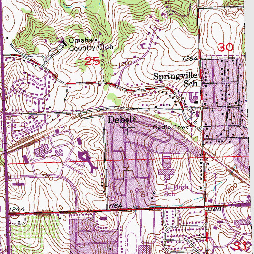 Topographic Map of Debolt Place (historical), NE