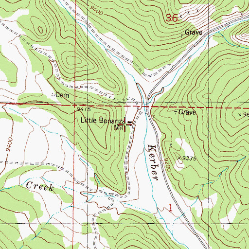 Topographic Map of Little Bonanza Mill, CO