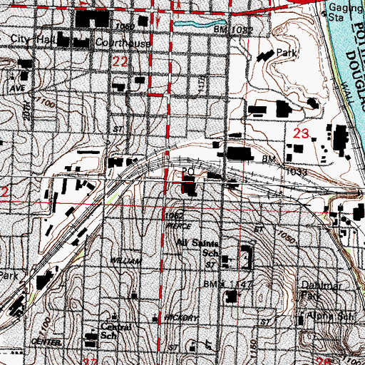 Topographic Map of Main Office Retail Post Office, NE