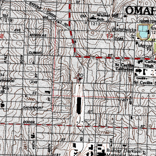 Topographic Map of Saddle Creek Post Office, NE