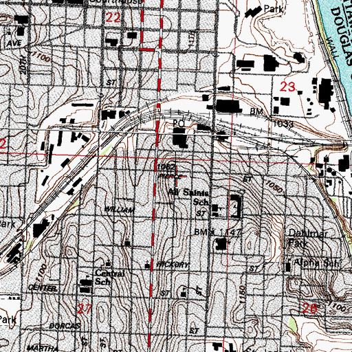 Topographic Map of Pierce Street Station, NE