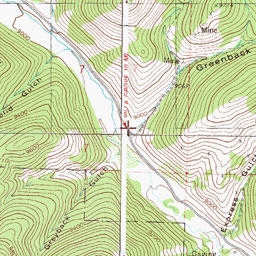 Topographic Map of Greenback Gulch, CO