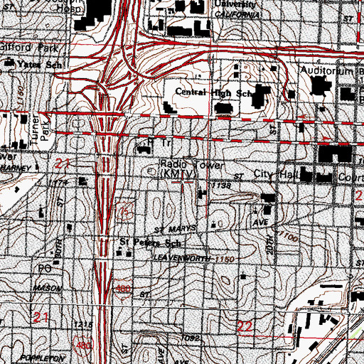 Topographic Map of Richard H Young Memorial Hospital, NE