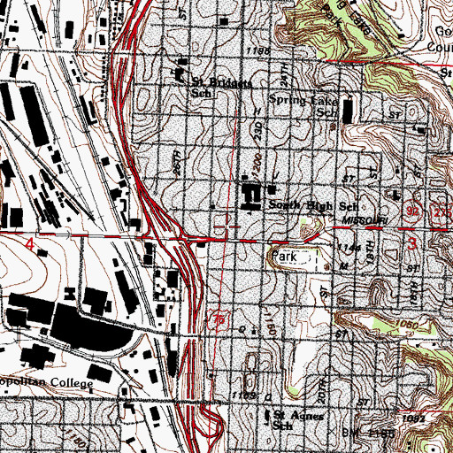 Topographic Map of Creighton Family Healthcare Building - South, NE