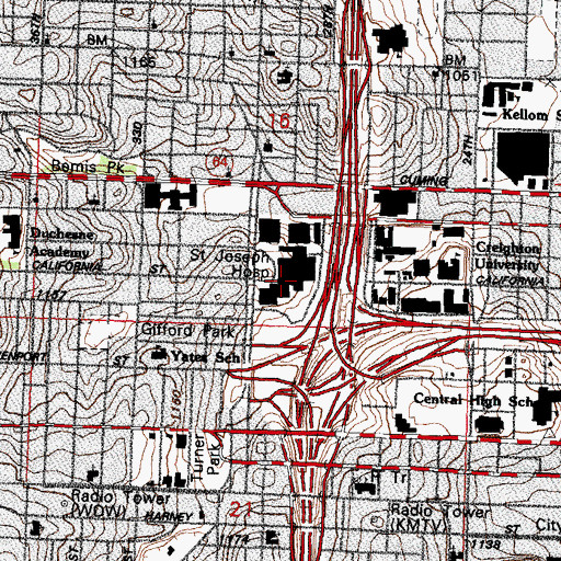 Topographic Map of Creighton Medical Associates - Clinical Departments, NE