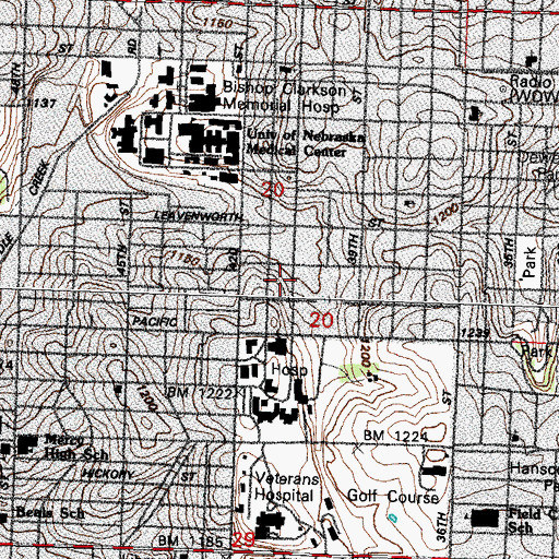 Topographic Map of Lindenwood Nursing Home, NE