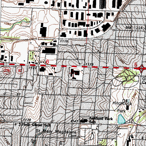 Topographic Map of Omaha Nursing Home, NE