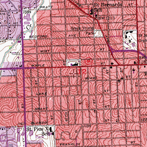 Topographic Map of Maple-Crest Care Center, NE