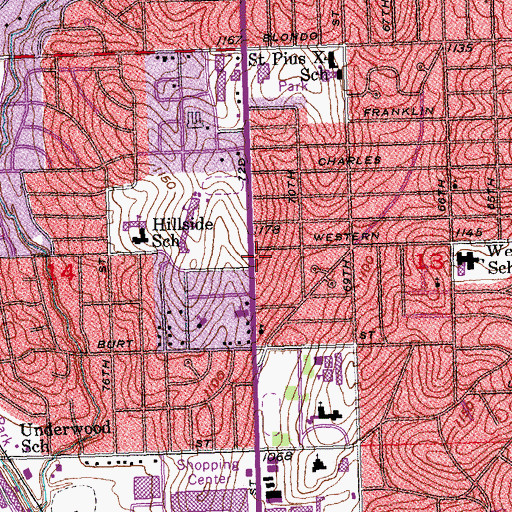 Topographic Map of Hilltop Dental Group Building, NE