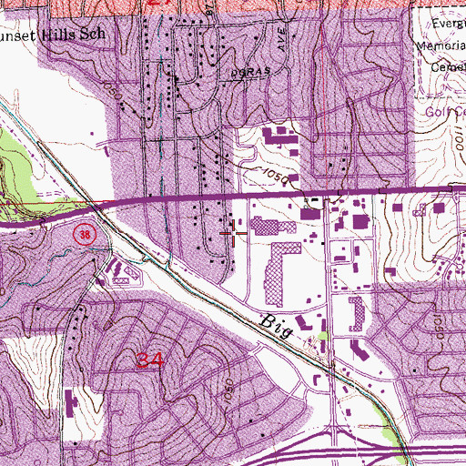 Topographic Map of Eighty-Seventh Avenue Pediatric Clinic, NE