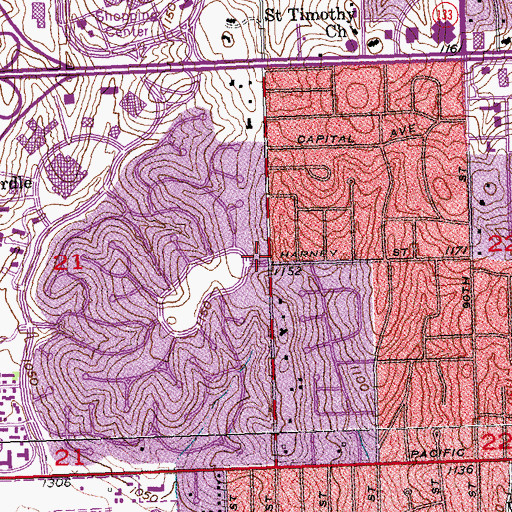 Topographic Map of Mid America Care Center, NE