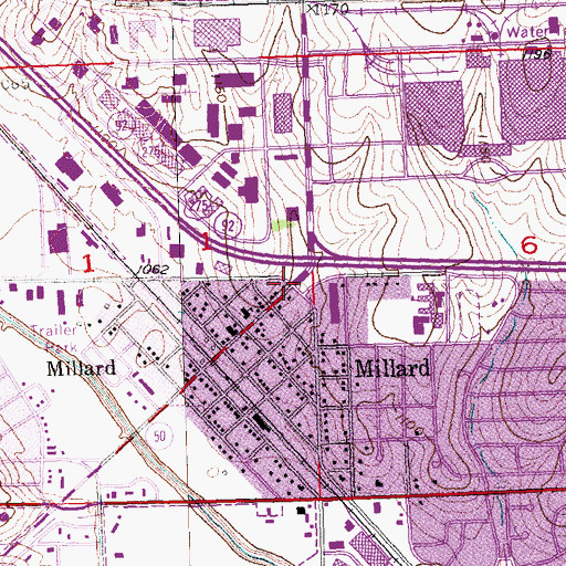 Topographic Map of Clarkson Primary Care Building - Millard, NE
