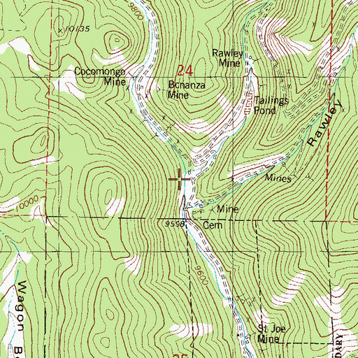 Topographic Map of Squirrel Creek, CO