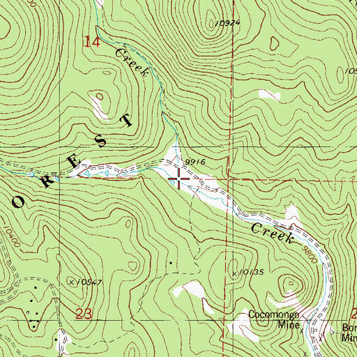 Topographic Map of Mosquito Creek, CO