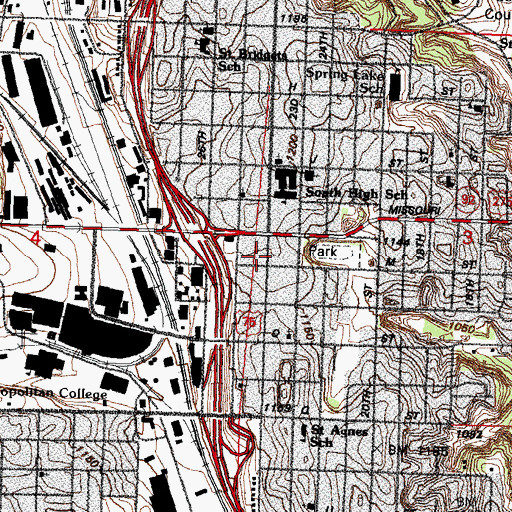 Topographic Map of South Omaha Dental Group Building, NE