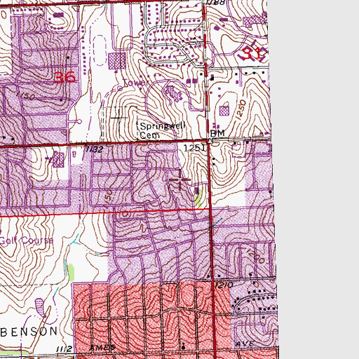 Topographic Map of Park Lane Baptist Church, NE