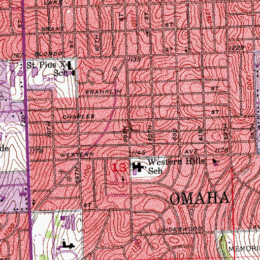 Topographic Map of Trinity Presbyterian Church, NE