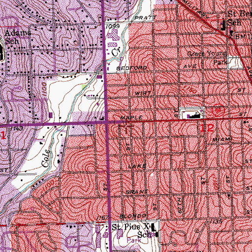 Topographic Map of Pilgrim Christian Church, NE