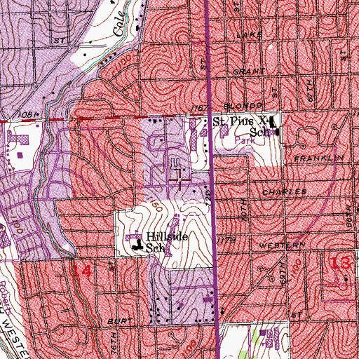 Topographic Map of Islamic Center of Omaha, NE