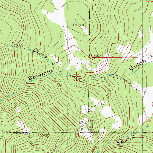 Topographic Map of Cow Creek, CO
