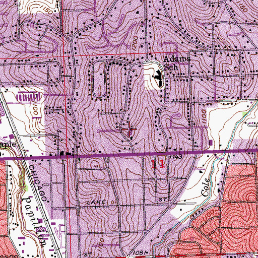 Topographic Map of Calvary Lutheran Church, NE